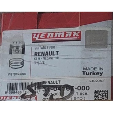K7M Megane I Scenic I Clıo II Kangoo Symbol Logan Solenza Standart PİSTON SEGMAN TAKIMI  Yenmak 31-04167-000