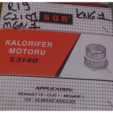 R19 Clıo I Megane I Kangoo I 12V KALORİFER MOTORU KLİMASIZ SGR 53140 