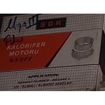 Fluence Megane III 12V KALORİFER MOTORU KLİMALI KLİMASIZ SGR 53377