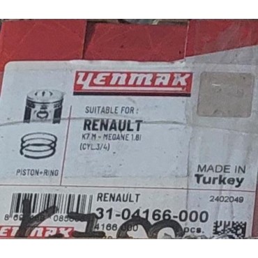 K7M Megane I Scenic I Clıo II Kangoo Symbol Logan Solenza Standart PİSTON SEGMAN TAKIMI  Yenmak 31-04166-000