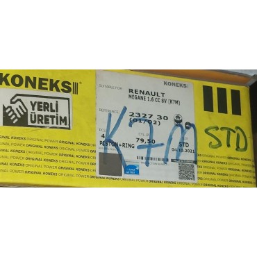 K7M Megane I II Clıo II Scenic I Kangoo I Laguna I Twingo 1.6CC 8V Standart PİSTON SEGMAN TAKIMI  Koneks 232730 oem: 701700667