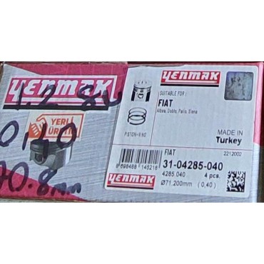 Albea Palıo Siena 70.8mm 0.40mm 1.2 8V PİSTON SEGMAN TAKIMI  Yenmak 31-04285-040