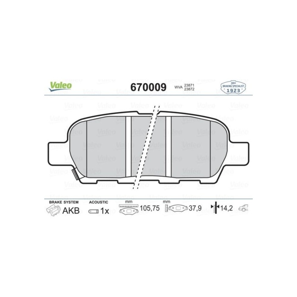 Qashqaı Koleos FREN BALATASI ARKA Valeo 670009 OEM: 440608H385