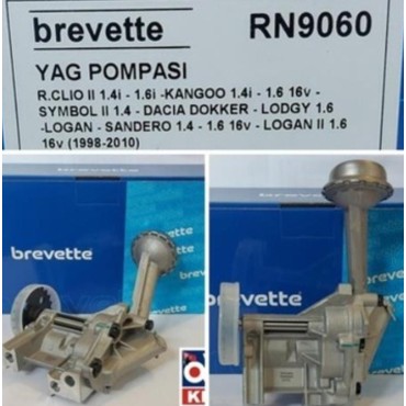 Clıo II Kangoo Symbol II Dokker Lodgy Logan  Sandero Logan II YAĞ POMPASI Brevette RN9060 OEM: 150100934R